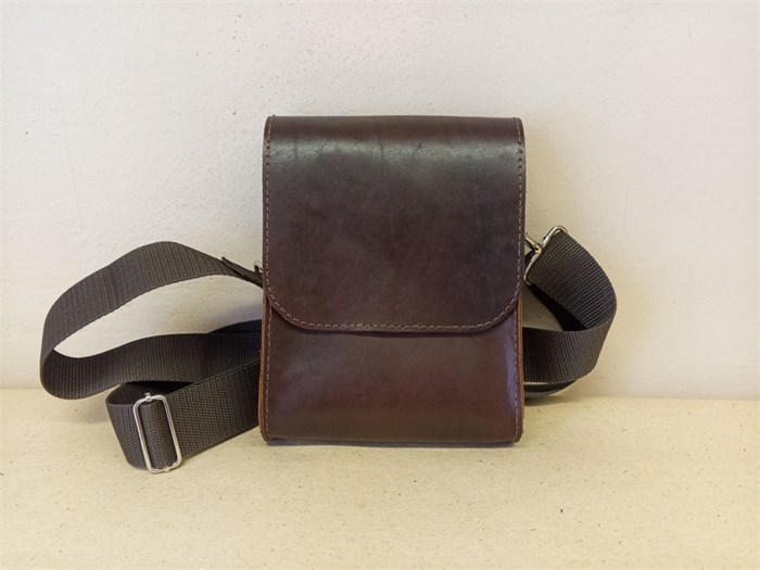 Мужская сумка через плечо. Коричневая. Кожа. 2084