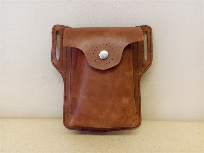 Сумка чехол на пояс из натуральной кожи (светло - коричневая) 2080