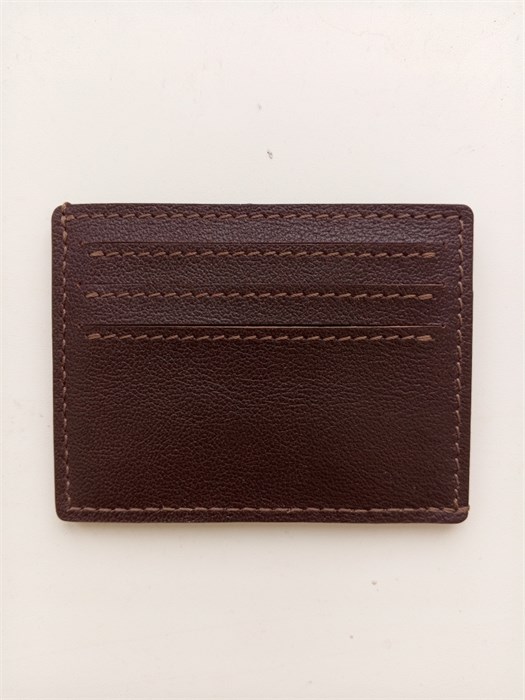 Картхолдер из натуральной кожи для 6 карт. Коричневый 2106