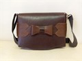 Сумка женская мессенджер через плечо  натуральная кожа. Цвет коричневый 2072