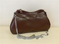 Сумка женская через плечо натуральная кожа, тёмно-коричневая 2099