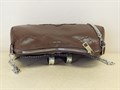 Сумка женская через плечо натуральная кожа, тёмно-коричневая 2099