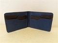 Мужской кошелек из натуральной кожи 8 карт. Синий 2087